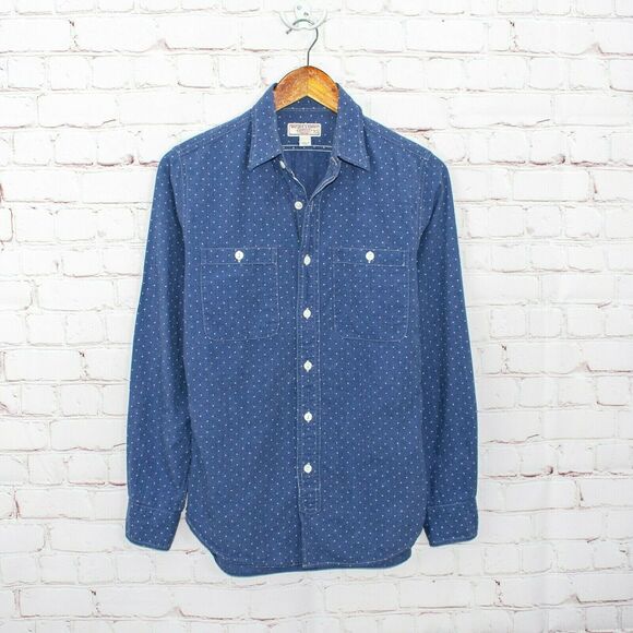 Wallace & Barnes Men's Button-up Shirt chambray Polka dot Size XS - Picture 1 of 5
